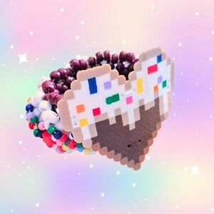 Cake Heart Kandi Cuff